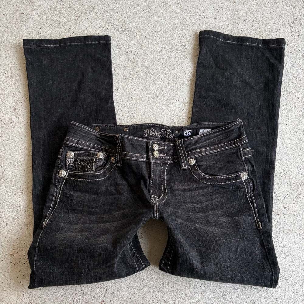 Miss Me Black Jeans Size 30 Low Rise Boot Cut